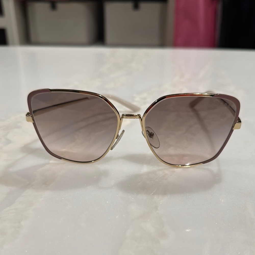 Prada Gold Oversized Sunglasses